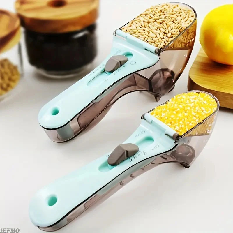 2Pcs Adjustable Measuring Cup & Spoon Set