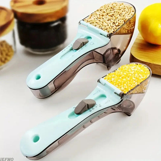 2Pcs Adjustable Measuring Cup & Spoon Set