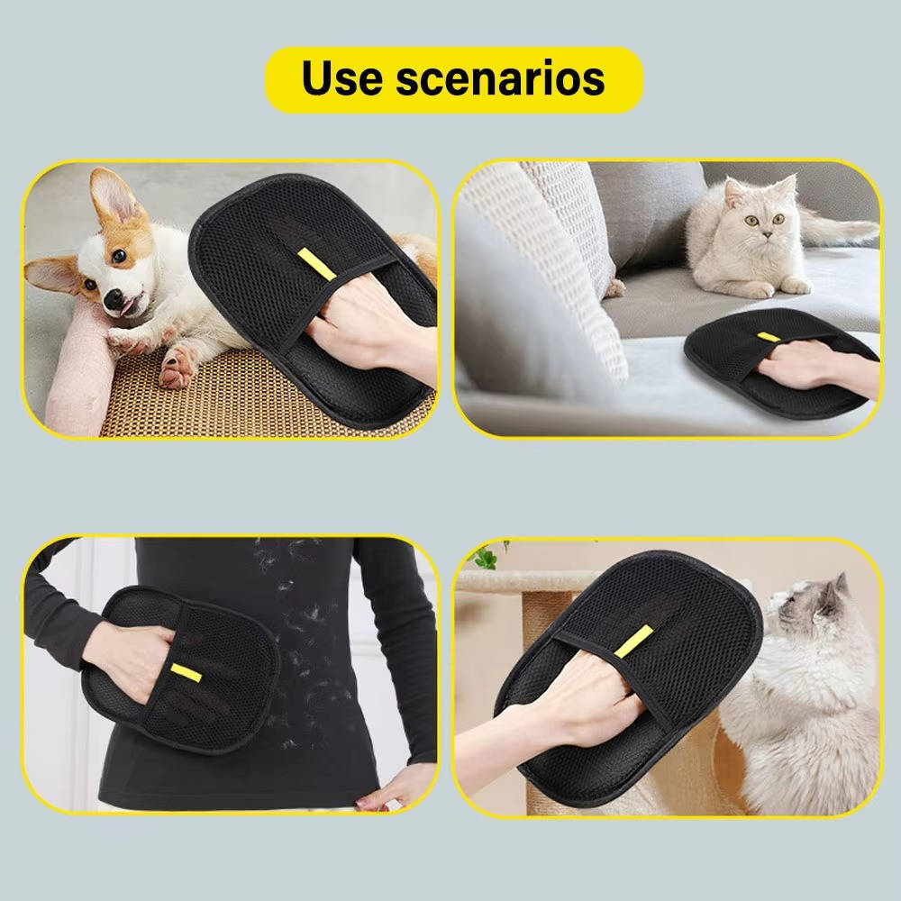 Pet Hair Remover Grooming Glove, 2-Set