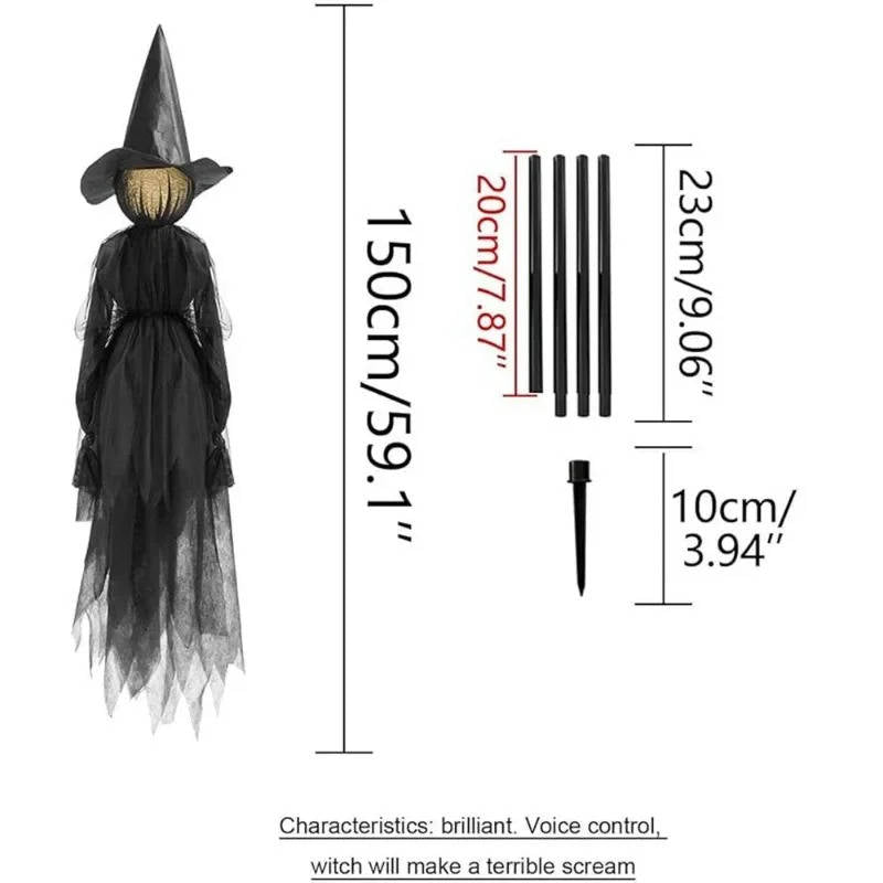 3-Pc Sound Activated Halloween Witch Set