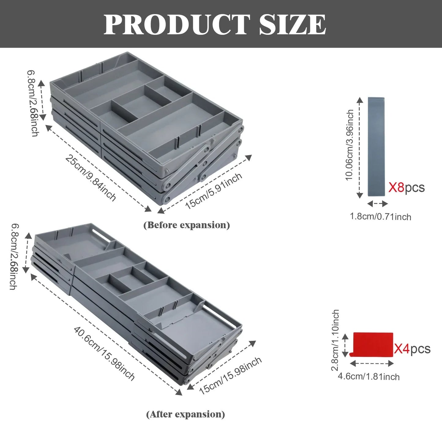 3-Tier Foldable Drawer Organizer