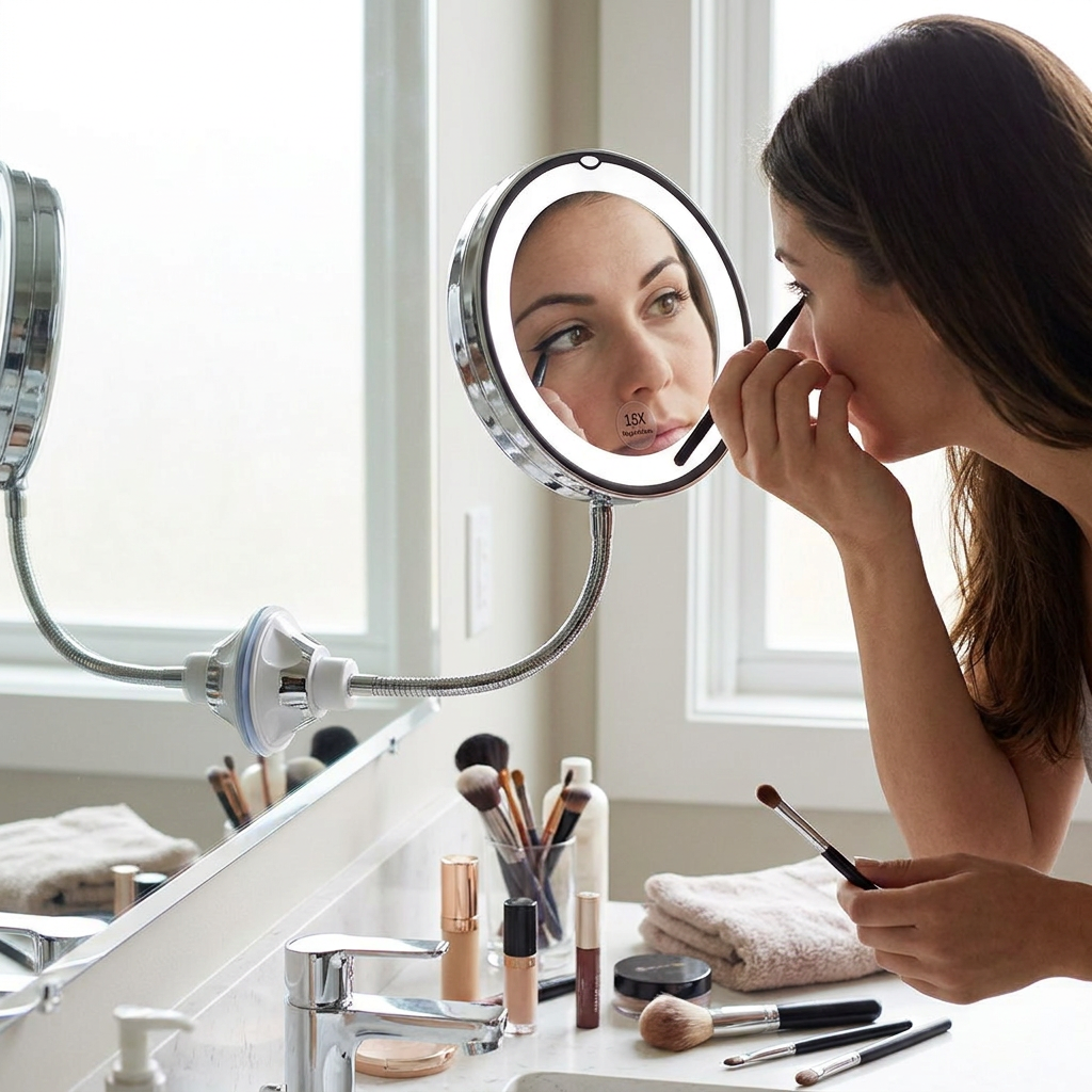 LED Mirror on Suction Cup lifestyle