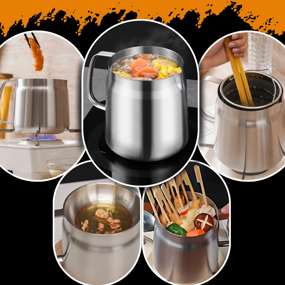 2-in-1 Deep Frying Pot with Oil Strainer