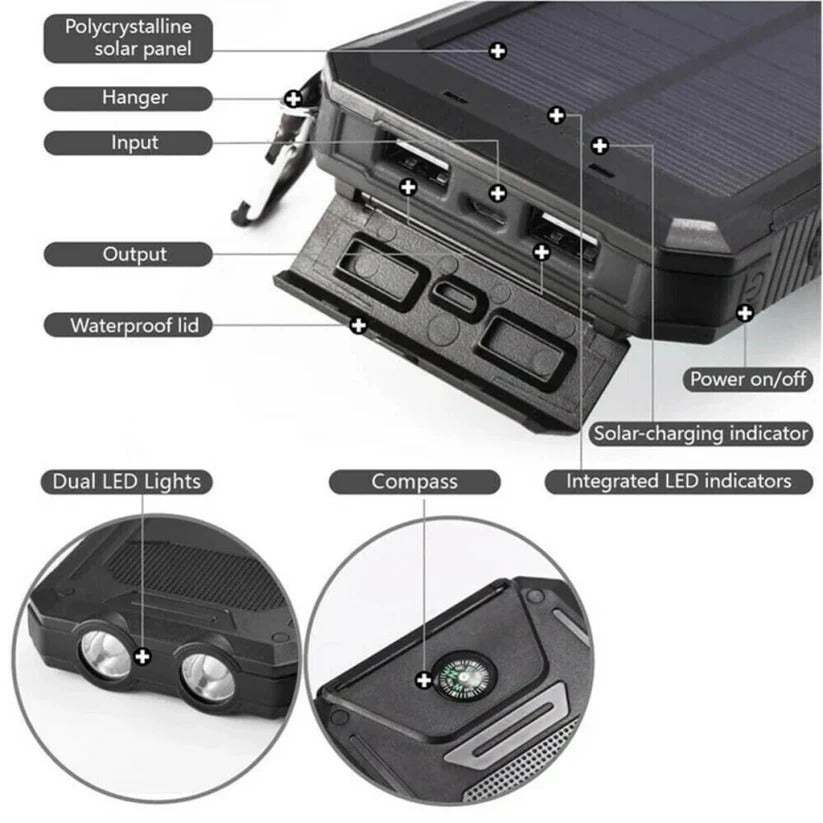 500000mAh Solar Power Bank External Battery