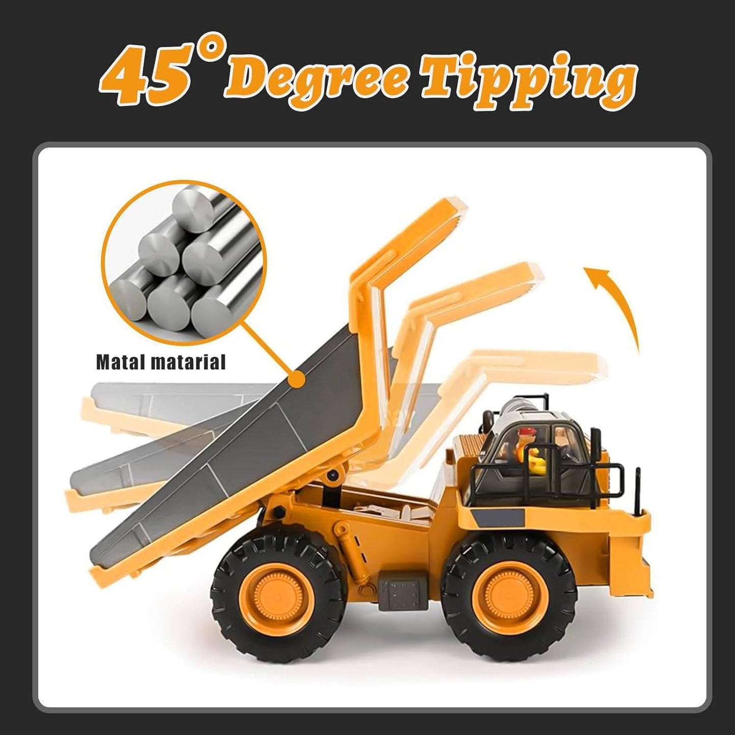 4WD RC Excavator Bulldozer Dump Truck Set