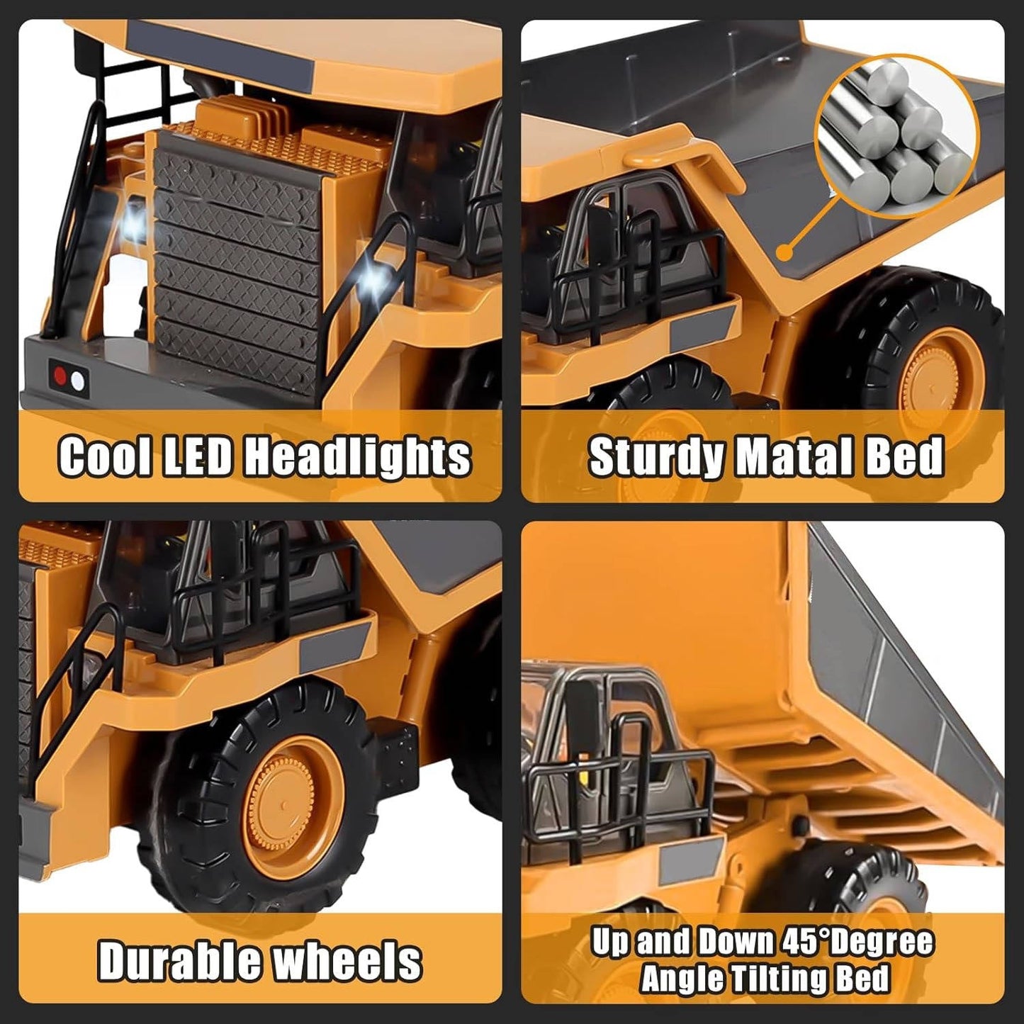 4WD RC Excavator Bulldozer Dump Truck Set