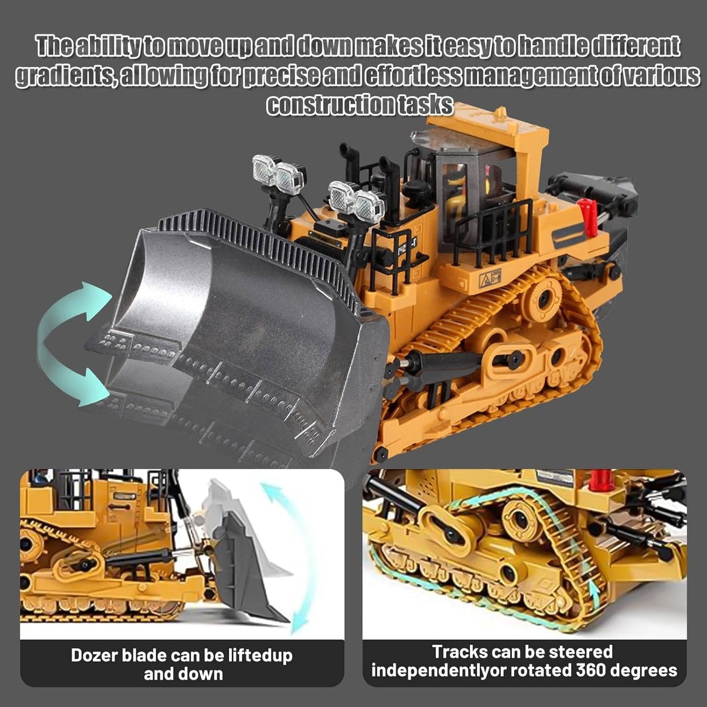 4WD RC Excavator Bulldozer Dump Truck Set