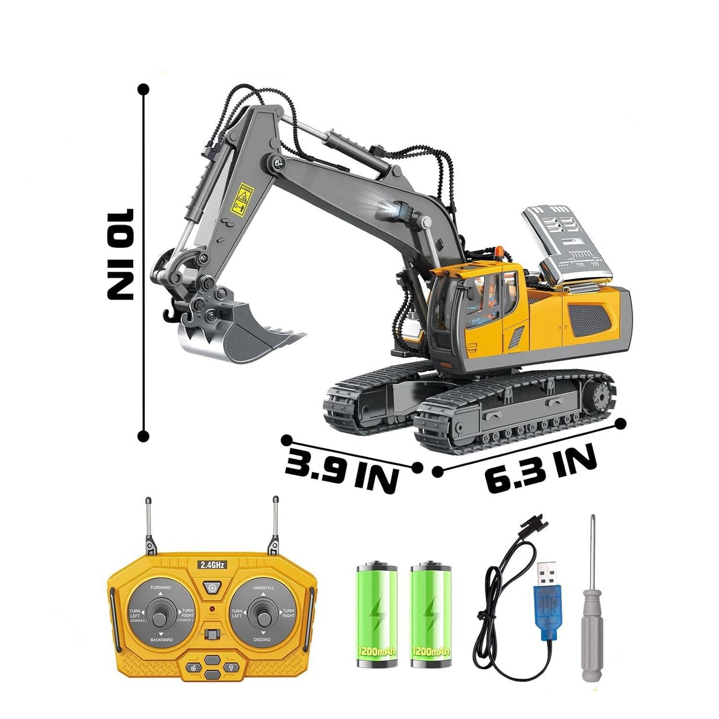 4WD RC Excavator Bulldozer Dump Truck Set