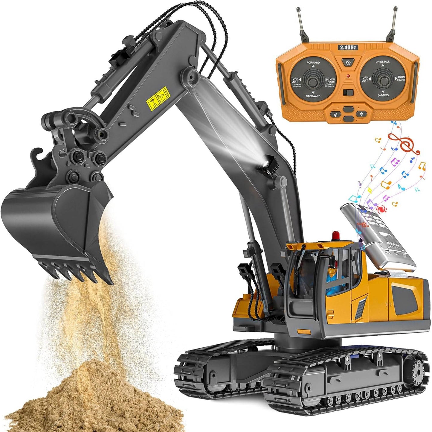 4WD RC Excavator Bulldozer Dump Truck Set