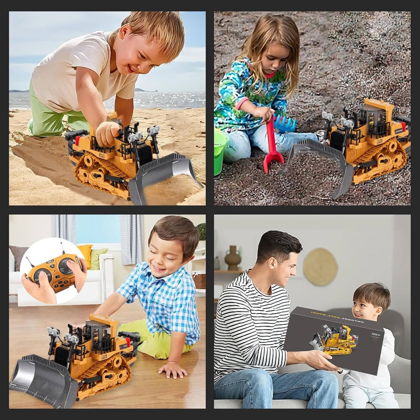 4WD RC Excavator Bulldozer Dump Truck Set