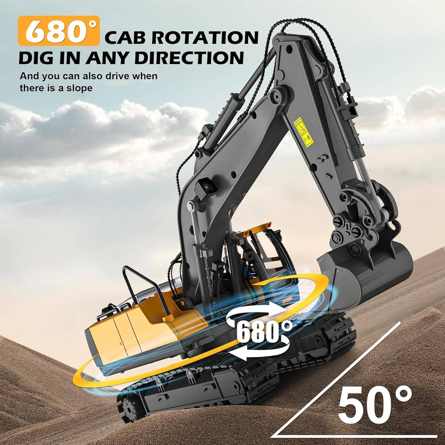 4WD RC Excavator Bulldozer Dump Truck Set