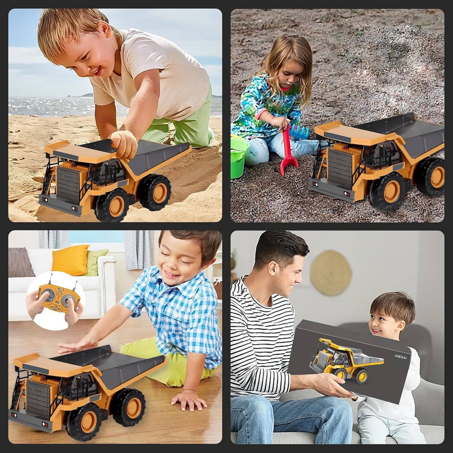 4WD RC Excavator Bulldozer Dump Truck Set