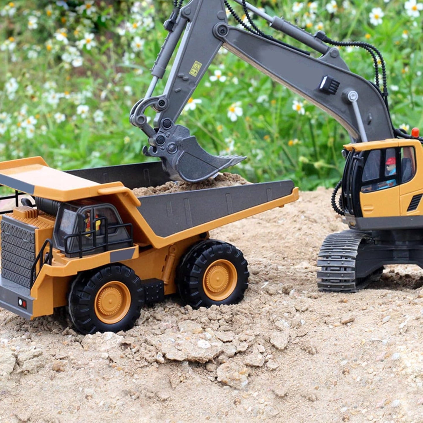 4WD RC Excavator Bulldozer Dump Truck Set