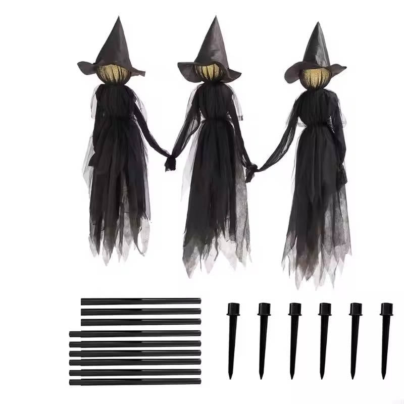 3-Pc Sound Activated Halloween Witch Set