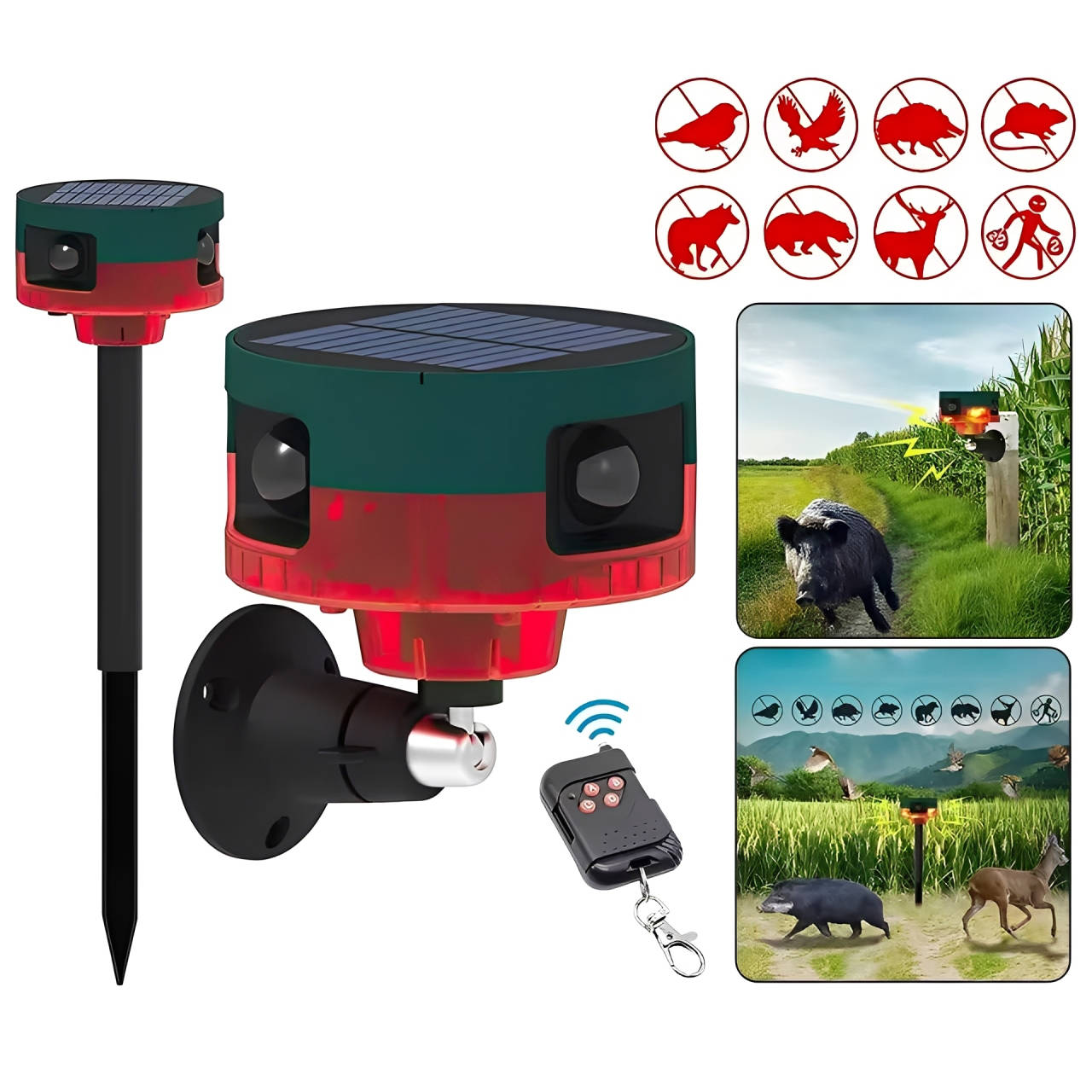 360° Solar Wildlife Repeller, Motion-Activated