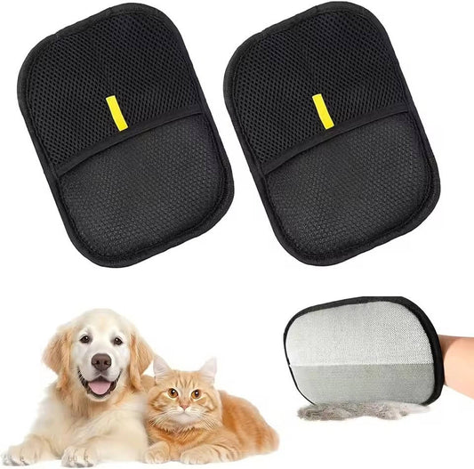 Pet Hair Remover Grooming Glove, 2-Set