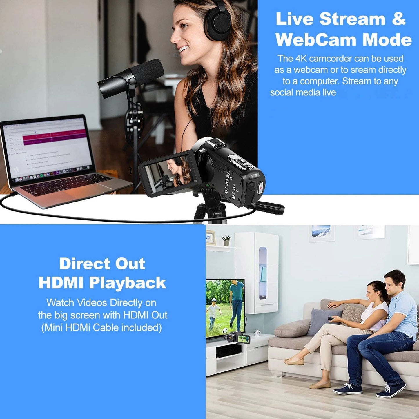 4K WiFi Vlogging Camera Camcorder