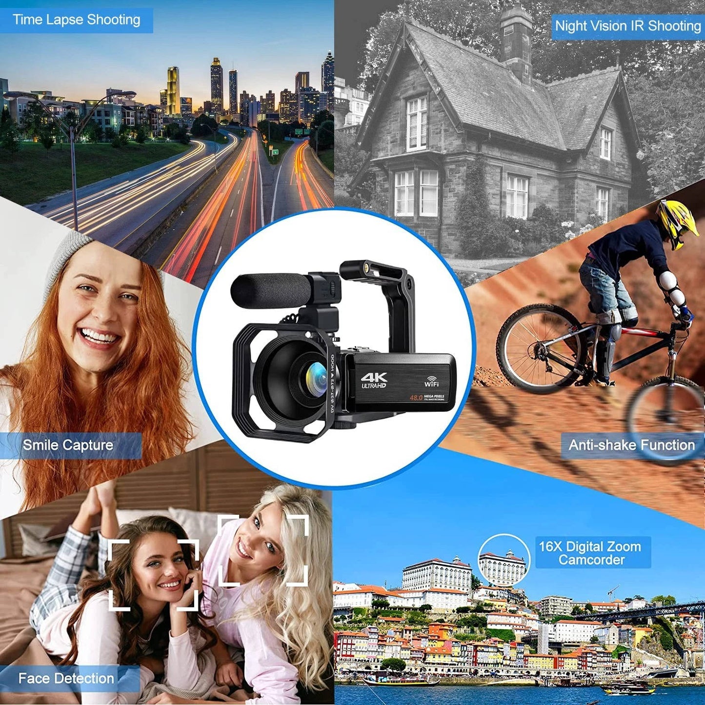 4K WiFi Vlogging Camera Camcorder