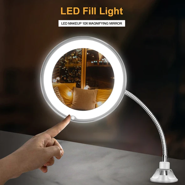 10X LED Gooseneck Magnifying Mirror