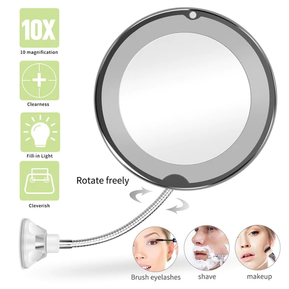 10X LED Gooseneck Magnifying Mirror