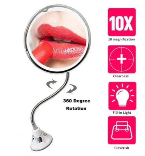 10X LED Gooseneck Magnifying Mirror