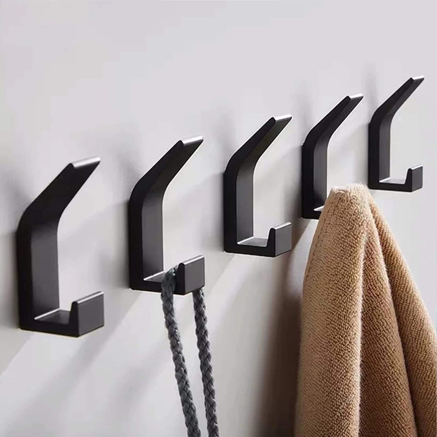 5-Pack Self-Adhesive Wall Hooks for Coats