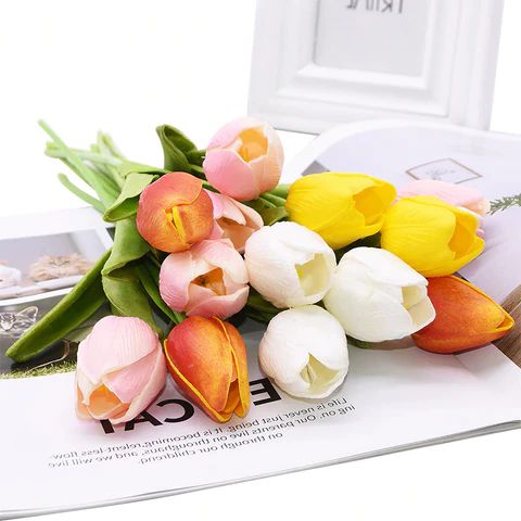 Artificial Tulip Flowers, 10-Stem Set
