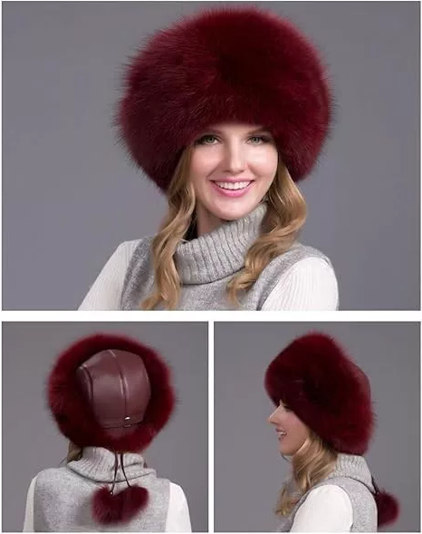 Natural Fox Fur Winter Hat