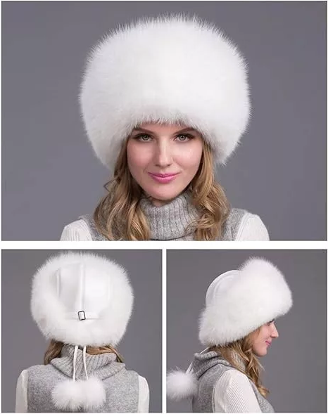 Natural Fox Fur Winter Hat