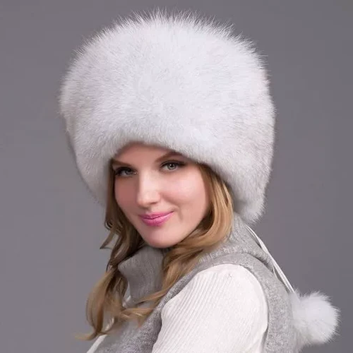 Natural Fox Fur Winter Hat