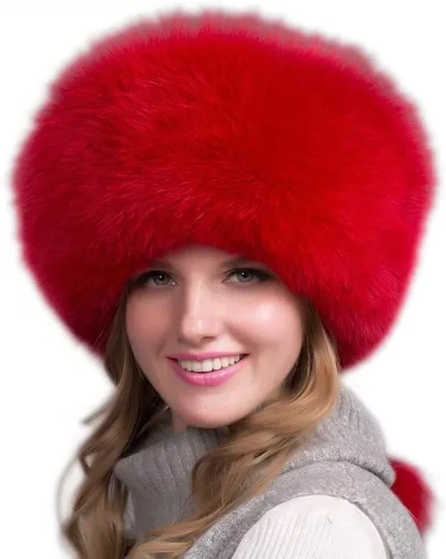 Natural Fox Fur Winter Hat